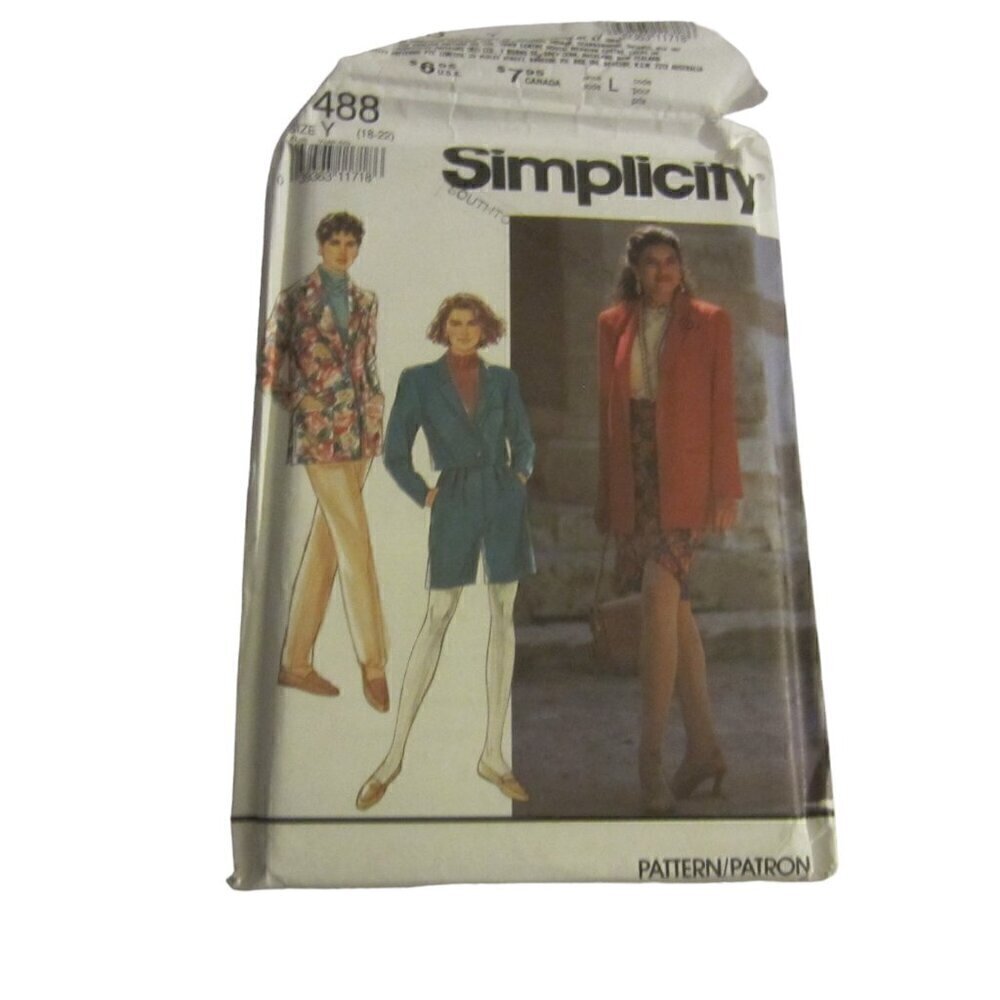 Simplicity Vintage Women's Sewing Pattern 7488 Size 16 Uncut